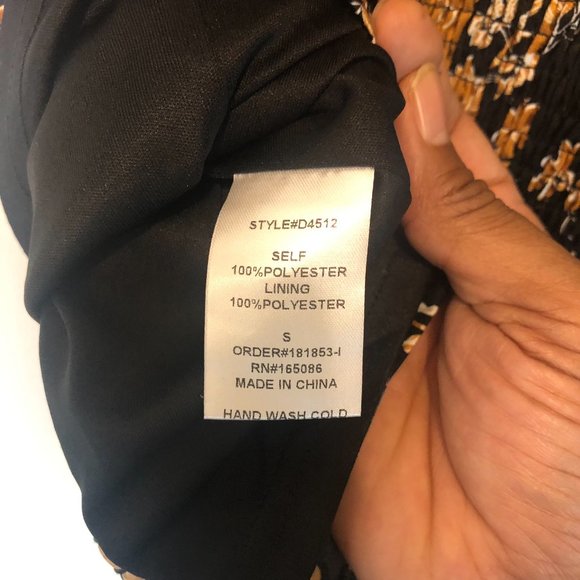 Papaya Black and Gold Floral Summer Dress Size Small - Picture 6 of 9